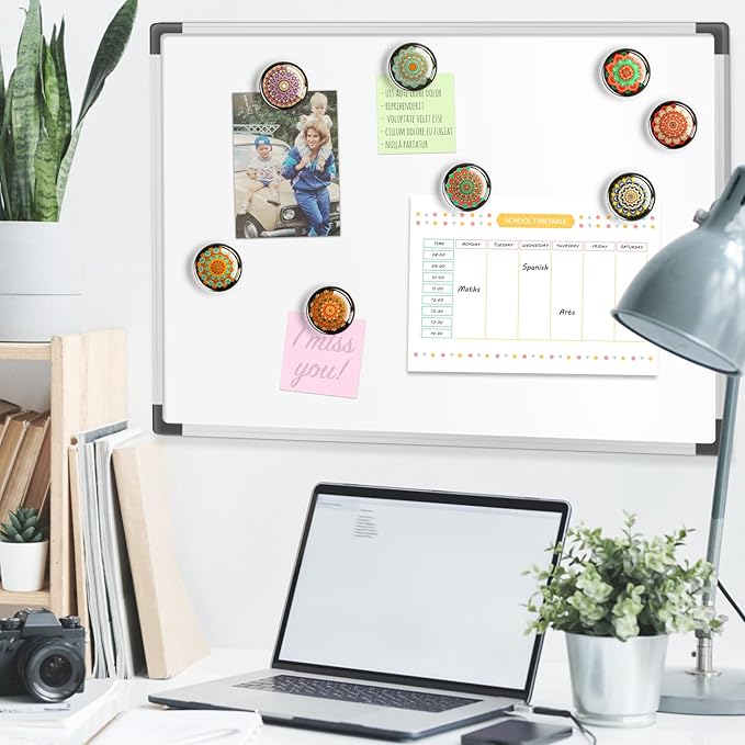 FINDMAG 12 Pcs Glass Fridge Magnets Sticker, Cute Refrigerator Magnet, Small Whiteboard Magnets, Strong Fridge Magnets for Classroom, Kitchen, Office, Home and Cabinet