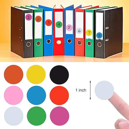1000 Pieces 1 Inch Round Color Coding Labels Writable Circle Dot Labels Self Adhesive Color Round Stickers for Inventory Home Organize, File Classification(2 Rolls, White)