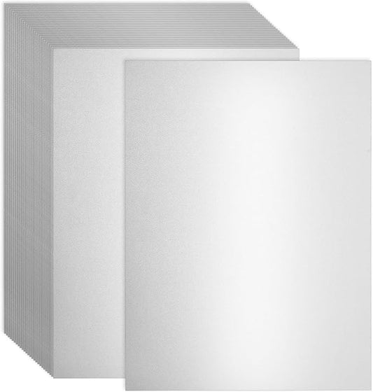300 Sheets Shimmer Cardstock 8.5 x 11 Inch Certificate Paper, 250gsm/92lb Double Sided Pearlescent Paper for Invitations, Certificates, Crafts, DIY Cards (Silver)