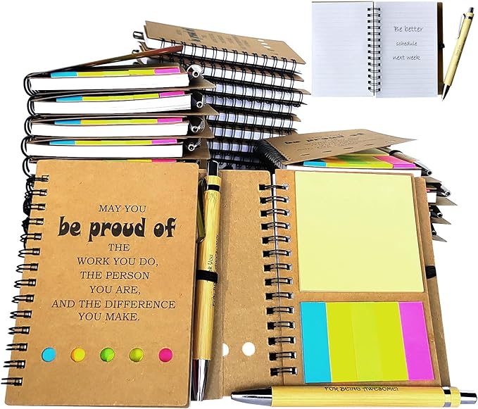 Appreciation Thank You Gifts,21 Set Spiral Notebook with Pen,Office/School Supplies,Bulk Inspirational Journals Notepads,Small Notebooks for Teachers Students Employee Women Men Work & Note (21 SET)