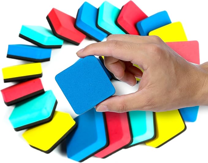 Dry Erase Markers, 48 Pack Magnetic Whiteboard & Chalkboard Cleaners, Small Magnetic Erasers