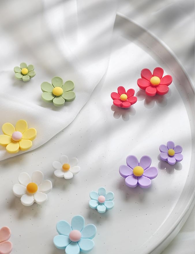 Mymazn Fridge Magnets Cute Refrigerator Magnets Colorful Decorative Magnets Funny 3D Flower Magnet for Office Kitchen Locker 14PCS (7 Small+7 Large)