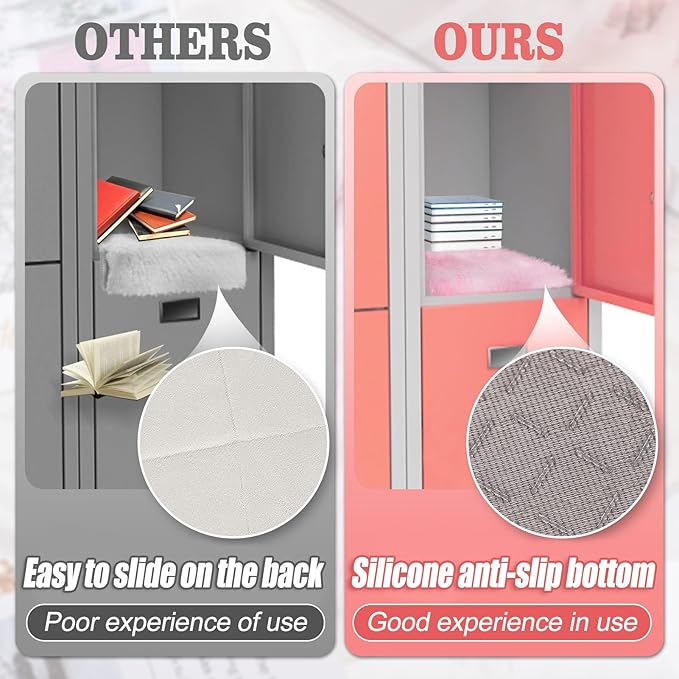 School Locker Rugs, Tie-dye 12 Inch Square Locker Decorations for Girls, Soft Fluffy Faux Fur Area Carpet with Anti-Slip Layer for Middle School Locker Decor Aesthetic Nail Photography (Pink, 2 Pcs)