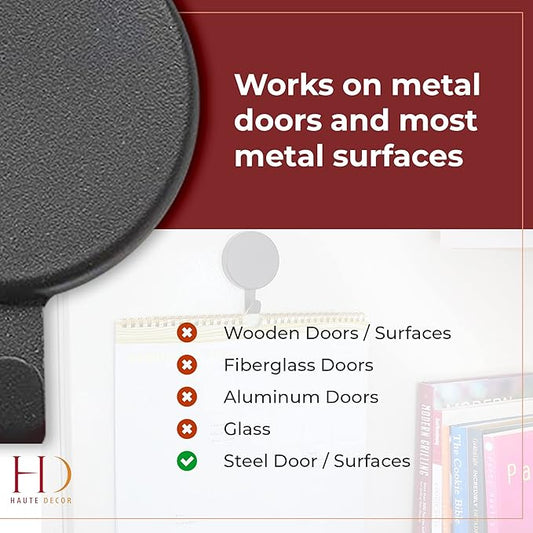 Haute Decor Attract Magnetic Hanger, 1 Pack - Strong Magnet Hook for Metal Doors and Surfaces