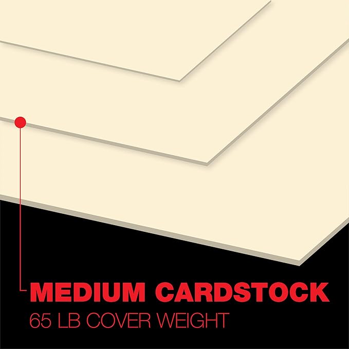 Accent Opaque Cream-Colored 8.5” x 11” Cardstock Paper, 65lb, 176gsm – 2,500 Sheets (10 Reams) – Premium Medium Weight Super Smooth Cardstock, Warm White Printer Paper for Ink Heavy Projects – 121972C