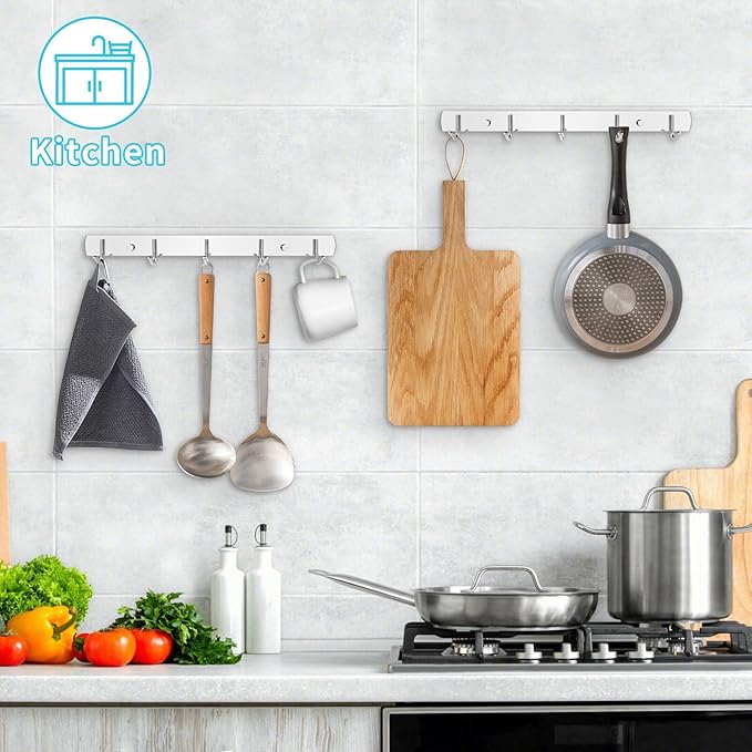 Wall Mount Coat Hooks,(2-Pack) Hat Rack Wall Mount, Simple Towel Hooks