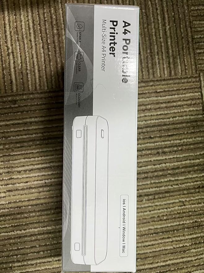 Portable Printer for Travel, Bluetooth Thermal Printer Supports 8.5 x 11 Inch US Letter Size, Compatible with Android and iOS & Laptop Inkless Mobile for Office, Car, School
