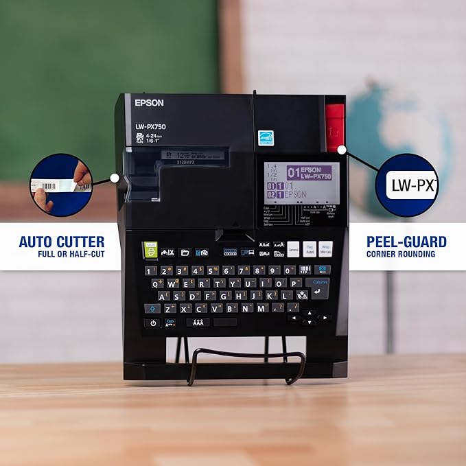LABELWORKS Epson LW-PX750PCD Industrial Label Maker Kit - Complete Kit with Accessories, Compatible with Large Variety of Tape Types, Portable Handheld Label Printer