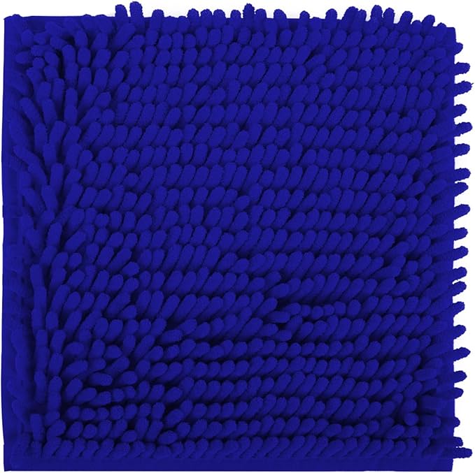 Locker Rug School Rugs Carpet Chenille 100% Microfiber Locker Carpet with Non Skid Backing Locker Decorations (Blue, 10x10Inches)