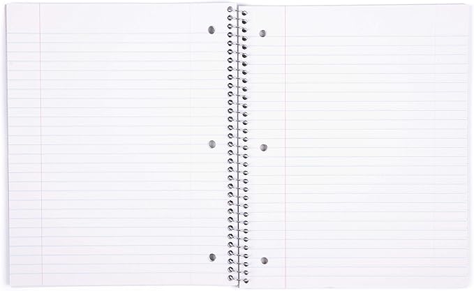 Mintra Office Durable Spiral Notebooks, 1 Subject, (Orange, Wide Ruled 3 Pack), 100 Sheets, Poly Pocket, Moisture Resistant Cover, Strong Chipboard back, For School, Office, Business