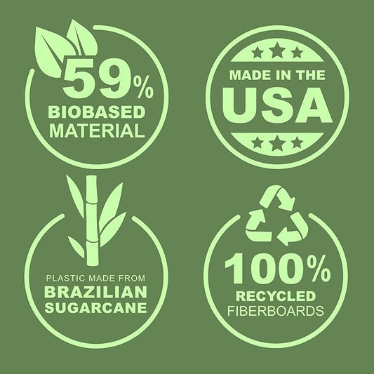 Samsill Plant-Based 1 Inch Durable D-Ring, Made in USA, View Binder, Eco-Friendly, USDA Certified Biobased, 4 Pack, Boho Assortment