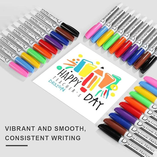 Volcanics Dry Erase Markers Low Odor Fine Whiteboard Markers Thin Box of 125, 10 Colors