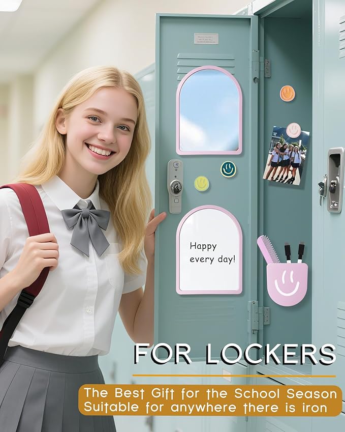 KEYDUACU 10 pcs - Locker Accessories, Locker Decorations including mirrors, whiteboards, magnets and organizing supplies. Ideal for back-to-school essentials and the office (11 Pcs - Purple)