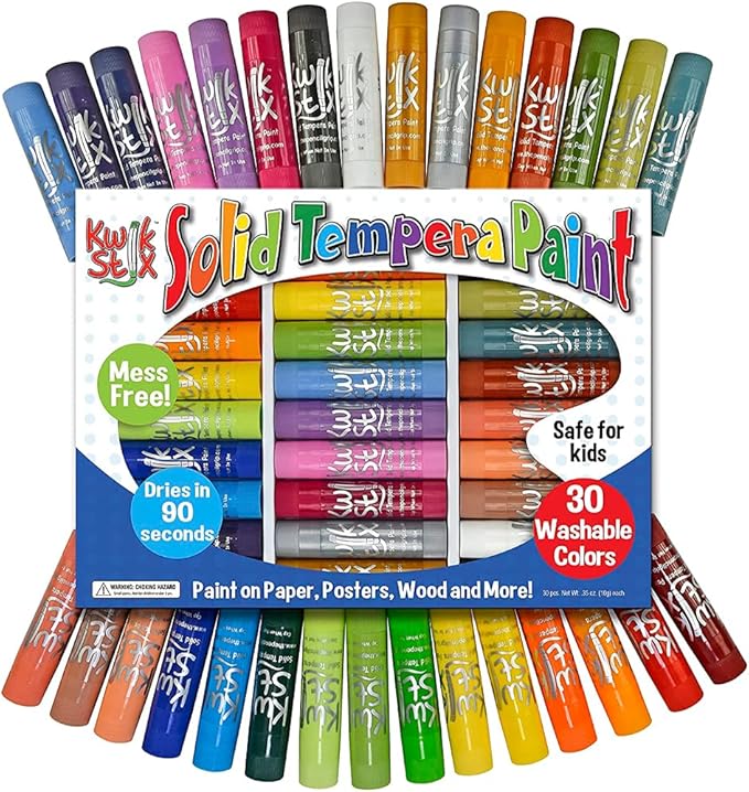 The Pencil Grip Tempera Paint, Art Set, Colors, 30 Count (Pack of 1), Assorted