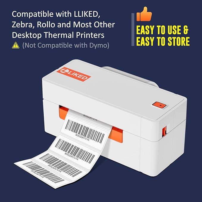 L LIKED 2.25" x 0.75" Direct Thermal Labels, Permanent Adhesive Address Barcode Label & Compatible with Rollo, Zebra and Other Desktop Printers (1 Roll, 1700 Labels)