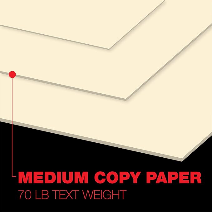 Accent Opaque Cream Printer Paper, 8.5” x 11” 28lb Bond/70lb Text Copy Paper – 2,000 Sheets (8 Reams) – Premium Computer Paper with Smooth Finish – 97 Bright, 104gsm – Warm White Copy Paper – 188176C