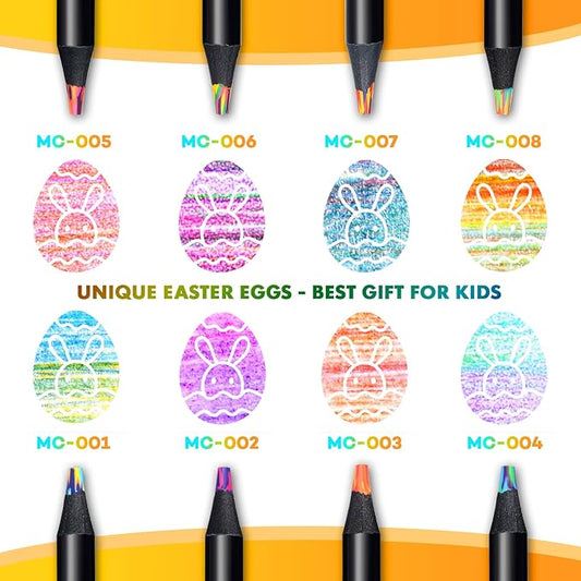 nsxsu 16 Pieces Rainbow Pencils, Jumbo Colored Pencils for Adults, Multicolored Pencils Art Supplies for Drawing, Coloring, Sketching, Pre-sharpened