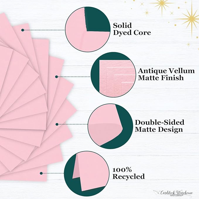 Cardstock Warehouse Pop-Tone Bubblegum Pink Cardstock Paper – 50 Sheets, 8.5 x 11" - 65 lb / 175 GSM Premium Pink Card Stock for Die-cutting, Crafts, Printing, Card Making and DIY Projects