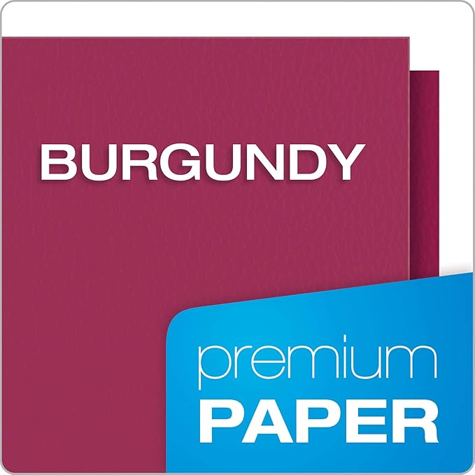Oxford Monogram Executive Twin Pocket Folders, Letter Size, Burgundy with Gold Foil Trim, 4 Pack (04165), Burgundy/Gold