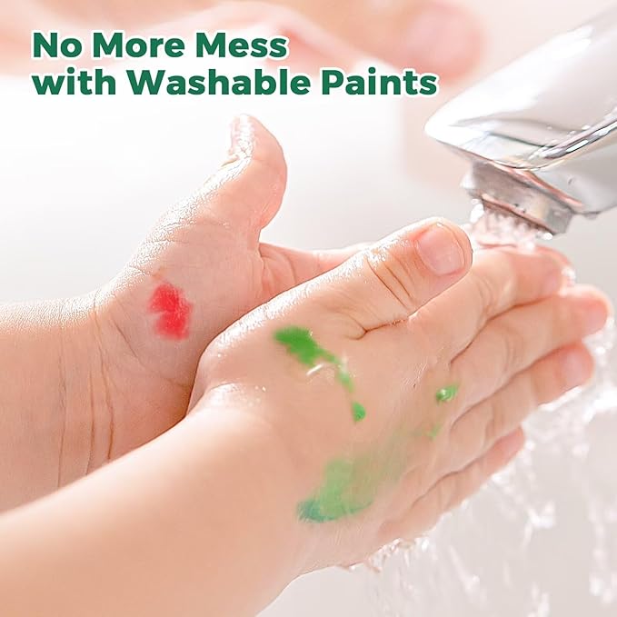 Scented Finger Paints for Toddlers, 12 Colors and Scents (2.1fl oz), Washable Paint for Hand and Feet, Non-Toxic & Safe Paints for Baby, Art Supplies, Preschool Learning Gifts for Kids Age 3+