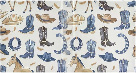 Western Horse Boots Decorative 3 Ring Binder 1.5 Inch Large View Binders with Pockets File Organizer for Office College School, 2 Pack