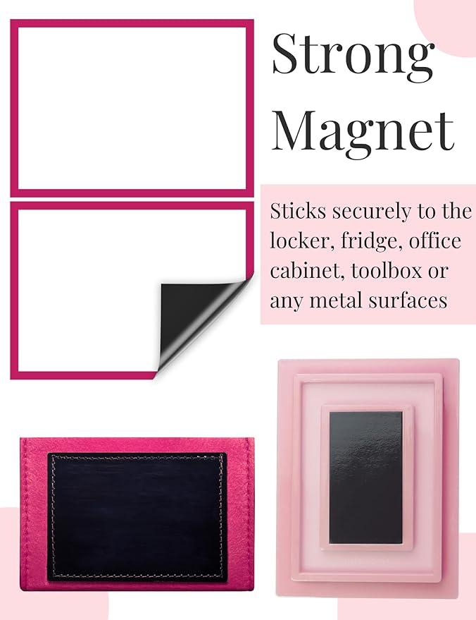 Magnetic Locker Accessories Kit - 5pcs With Mirror, Dry Erase Board, Pen Holder, Magnets for School, Refrigerator, Office Cabinet (Pink)