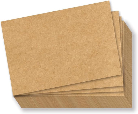 5 x 7 Craft Blank Kraft Cardstock, 50 Pcs Thick Paper - 80lb Flat Cards Stock Printer Paper for DIY Invitations, Notes, Greetings, Table Cards - Writing, Stamping, Drawing, Painting