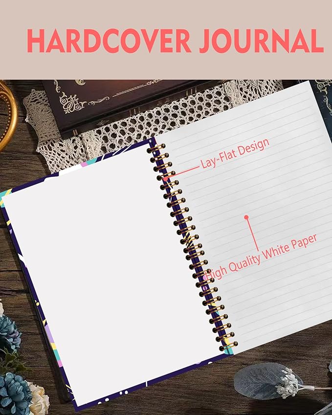 Spiral Notebook A5, Hardcover Journal for Women, 120 Pages Thick College Ruled Paper, Perfect for Office, School, or Home Use(Cute Unicorn)