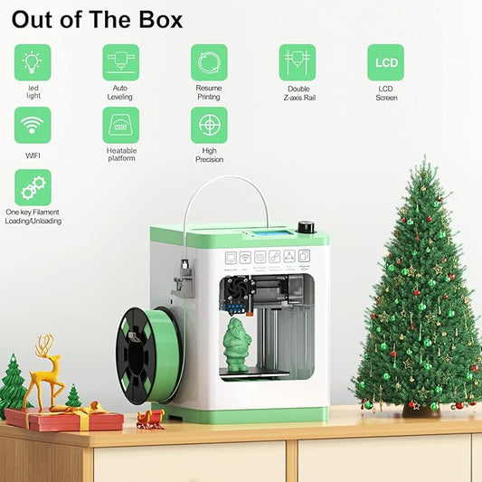 Tina2S 3D Printers with WiFi Cloud Printing, Huge Models Library, Fully Assembled, Mini 3D Printer for Beginners and Kids with Auto Leveling, High Precision FDM 3D Printer for School, Home, and Office