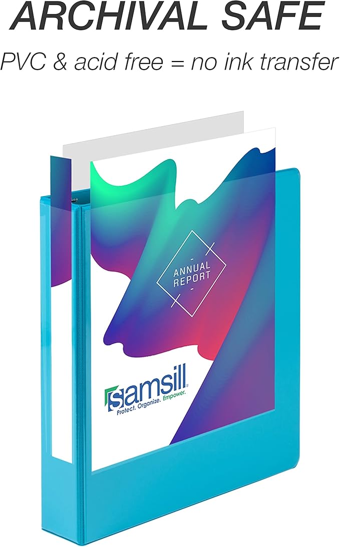 Samsill Durable 1.5 inch 3 Ring Binder, Made in USA, D Ring Binder, FSC 100% Recycled Chipboard, Fashion Assortment, 12 Pack