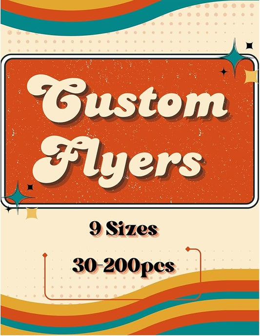 Custom Flyers,Custom Business Brochure Flyers Printing for Small Business,9 Sizes, 30-200 pcs, Upload Your Design.
