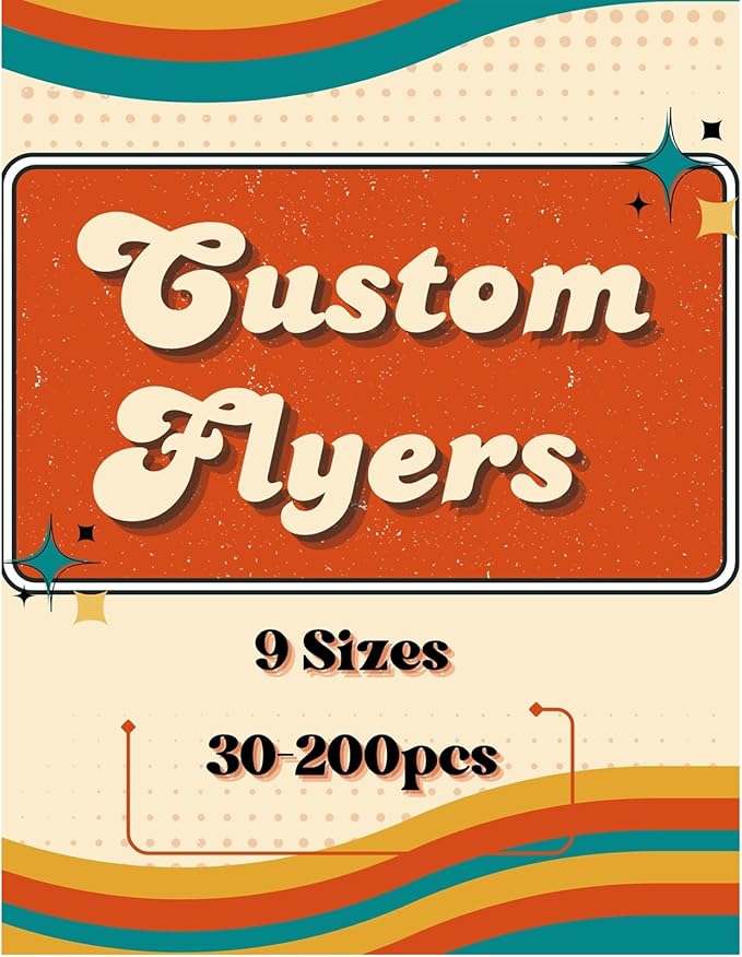 Custom Flyers,Custom Business Brochure Flyers Printing for Small Business,9 Sizes, 30-200 pcs, Upload Your Design.