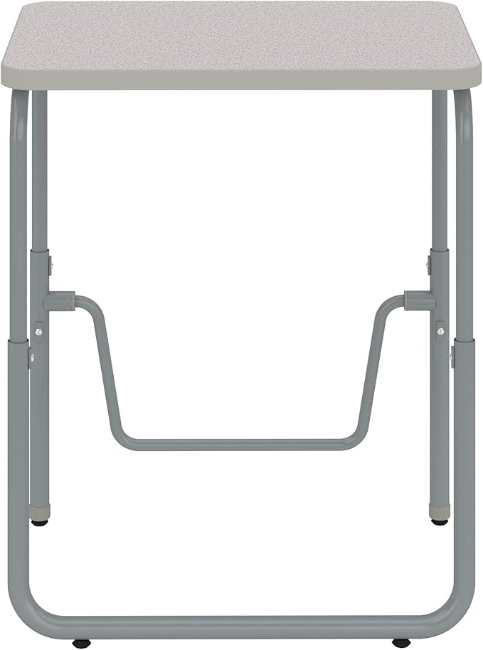 Safco AlphaBetter 2.0 Height â€“ Adjustable Student Desk with Swinging Footrest Bar, Sit to Stand, 22"-30", Pebble Gray Classroom and Home School Desk