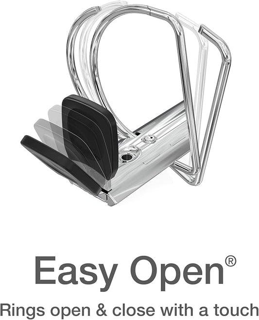 Oxford 3 Ring Binders, Binders for School and Office, 2 Inch ONE-Touch Easy Open D Rings, 3-Sided View Binder Covers, Xtralife Hinge, Non-Stick, PVC-Free, Black, 530-Sheet Capacity, 4 Pack (79911)
