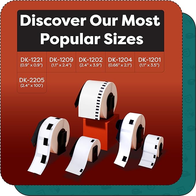 Aegis Adhesives - Compatible Labels Replacement for Brother DK-1202 (2.4" X 3.9") Shipping & Postage, Use with QL Label Printers - 12 Rolls + 1 Frame