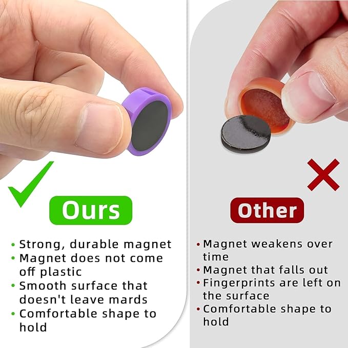 Qualsen Refrigerator Magnets - 30pcs Strong Mini Magnets for Fridge, Whiteboard, Locker & Kitchen - Sky Blue