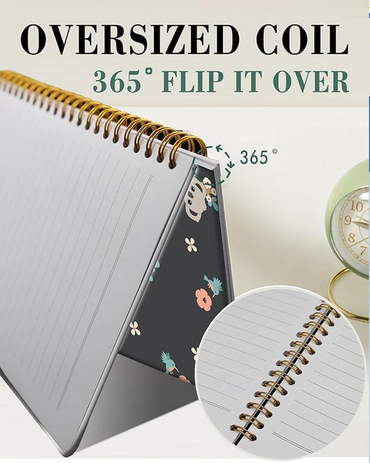 Spiral Journal Notebook,A5 Hardcover Lined Journals for Women Girl 6 x 8.3 in,120 Pages Thick Paper,Cute College Ruled Writing Notebook for Gifts Office Work School(Koala And Flowers)