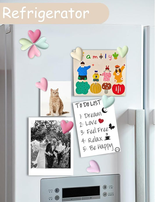 24PCS Colorful Fridge Magnets Cute Love Heart Refrigerator Magnets, Decorative Magnets for Whiteboard Cabinet Locker, Lovely Fun Magnets for Classroom Home Kitchen Office