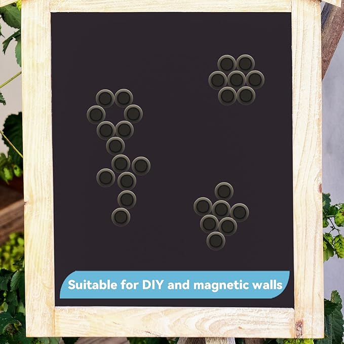 ZDZBLX Fridge Magnets 28 Pack, Strong Refrigerator Magnets Small Heavy Duty Mini Magnet, Cute Round Magnets for Whiteboard Fridge Locker Classroom Office Use, Decorative Black Magnet for Home, School
