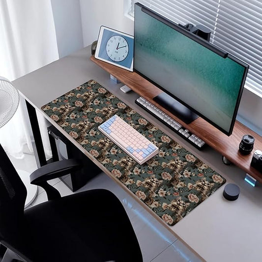 Cat Gaming Mouse Pad, Desk Mat, Non-Slip Rubber Base Cool Aesthetic MousePads for Computer Laptop Keyboard Office School Home Desktop Accessories Decor 31.5" x 11.8"