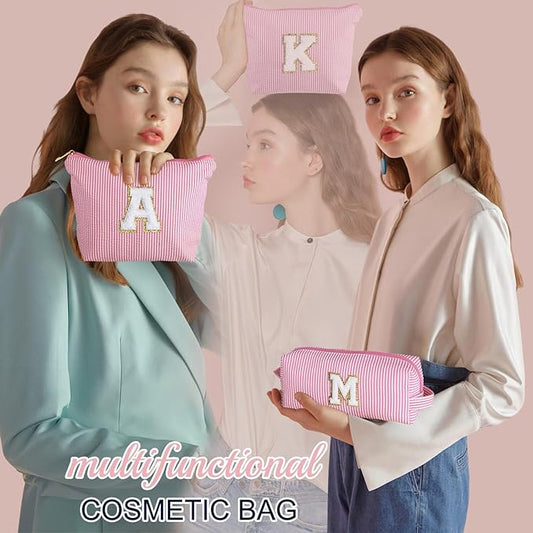 YOOLIFE Birthday Gift for Kids Teen Girls Gifts for Girls, Pink Makeup Bag Cosmetic Bag Daughter Sister Gifts Birthday for Women Teacher Gifts Preppy Makeup Bag Mothers Day Gifts L