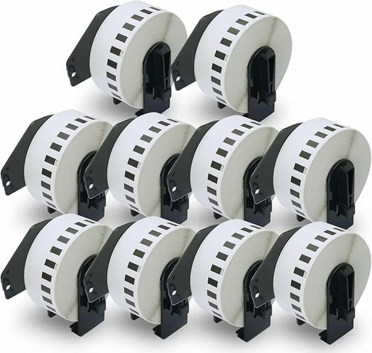 BETCKEY - Compatible Continuous Labels Replacement for Brother DK-2210 (1.1 in x 100 ft), Use with Brother QL Label Printers [10 Rolls]