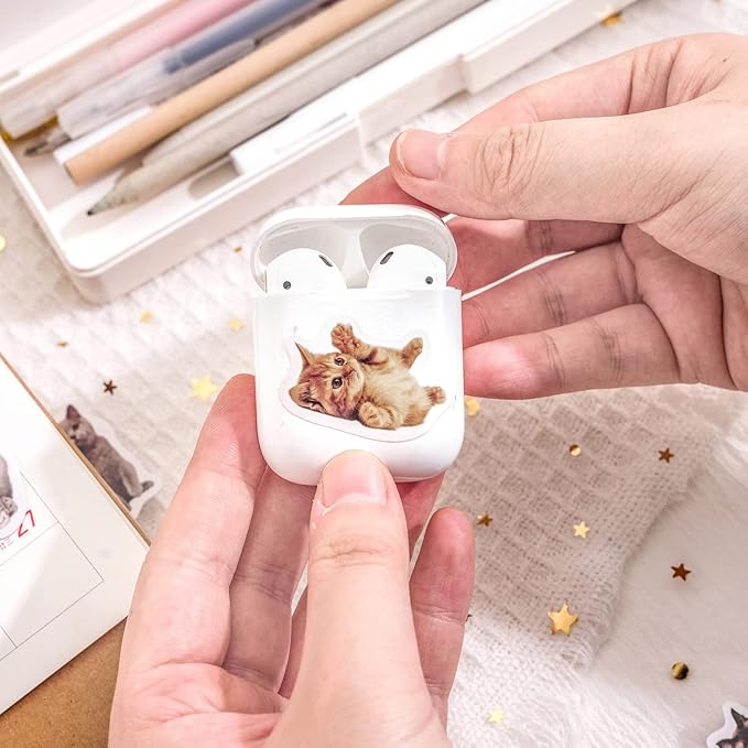 45 Pcs Small Cat Stickers for Scrapbook Kids Bullet Journal Notebook Planner Diary Collage Envelope Letter Laptop Water Case Bottle Phone DIY Craft Decoration