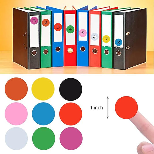 1000 Pieces 1 Inch Round Color Coding Labels Writable Circle Dot Labels Self Adhesive Color Round Stickers for Inventory Home Organize, File Classification(2 Rolls, Red)