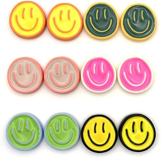 12PCS Strong Fridge Magnets, Colorful Decorative Smiling Face Refrigerator Magnets, Cute Whiteboard Magnets, for Office Classroom Cabinets and Dishwasher