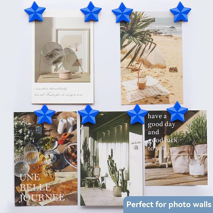 ZDZBLX 30 Pack Blue Fridge Magnets, Strong Refrigerator Magnets, Small Heavy Duty Magnets for Whiteboard, Cute Decorative Star Mini Magnet for Fridge, Office, Kitchen, Classroom, Home, Locker, Craft