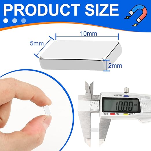 180 Pack Strong Neodymium Bar Magnets，Powerful Rare Earth Neodymium Magnets with Double-Sided Adhesive Perfect for Fridge, Garage, Kitchen, Craft, Office etc 10 x 5 x 2 mm