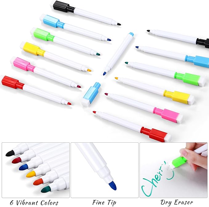 Aodaer 90 Pieces Dry Erase Answer Paddle Colorful Handheld 6 x 8 Inch Double Sided Dry Erase Paddles with 30 Dry Erase Eraser 30 Markers Mini Dry Erase Paddles for Classroom Voting & Answers Auction
