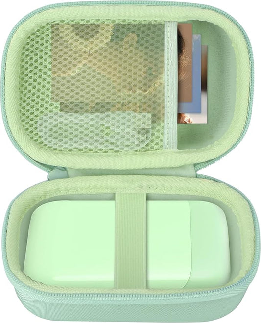Storage Case Compatible with Liene 2x3” Photo Printer Mini Instant Portable Color Mono Photo Printer (Green Case)