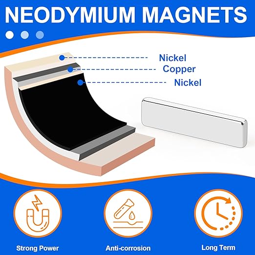 140 Pack Strong Neodymium Bar Magnets，Powerful Rare Earth Neodymium Magnets with Double-Sided Adhesive Perfect for Fridge, Garage, Kitchen, Craft, Office etc 6 x 6 x 2 mm